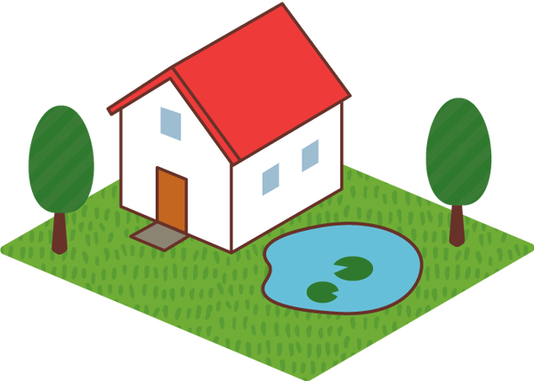 土地内に池がある場合